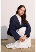 Bağcıklı Kimono Lacivert