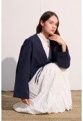 Bağcıklı Kimono Lacivert