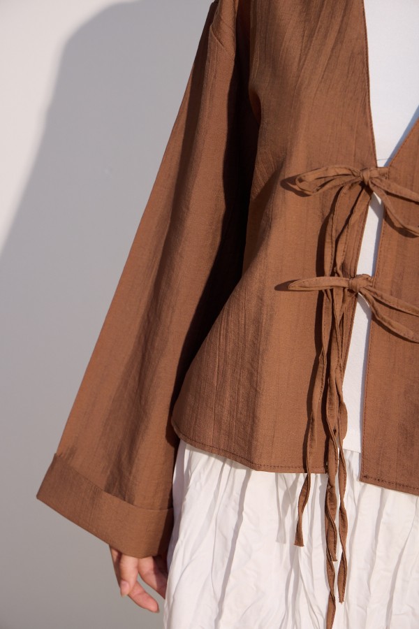 Bağcıklı Kimono Tarçın