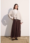Bağcıklı Kimono Gri
