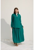 OVERSİZE CEPLİ GÖMLEK BENETTON YEŞİİLİ