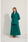 OVERSİZE CEPLİ GÖMLEK BENETTON YEŞİİLİ