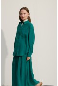 OVERSİZE CEPLİ GÖMLEK BENETTON YEŞİİLİ
