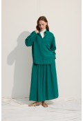 OVERSİZE CEPLİ GÖMLEK BENETTON YEŞİİLİ