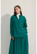OVERSİZE CEPLİ GÖMLEK BENETTON YEŞİİLİ