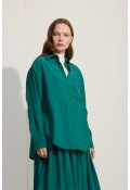 OVERSİZE CEPLİ GÖMLEK BENETTON YEŞİİLİ