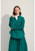 OVERSİZE CEPLİ GÖMLEK BENETTON YEŞİİLİ