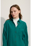 OVERSİZE CEPLİ GÖMLEK BENETTON YEŞİİLİ