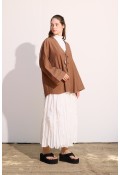 Bağcıklı Kimono Uzun Tarçın