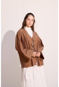 Bağcıklı Kimono Uzun Tarçın