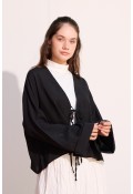 Bağcıklı Kimono Siyah