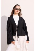 Bağcıklı Kimono Siyah