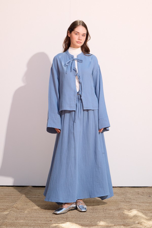 Müslin Etek Takım Baby Blue