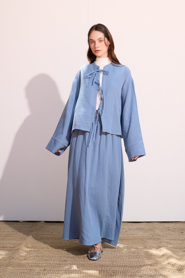Müslin Etek Takım Baby Blue