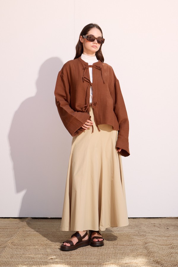 Müslin Kimono Çikolata Kahve