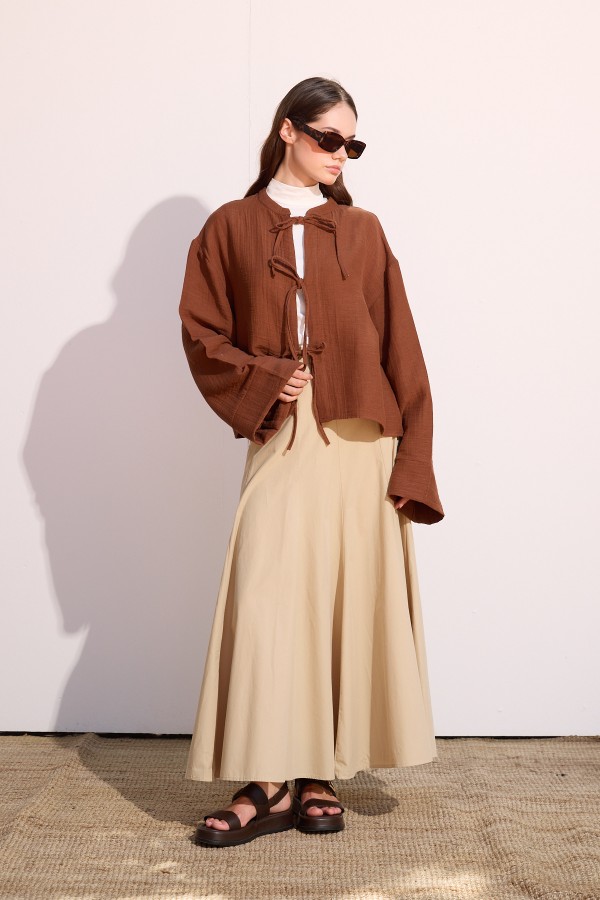 Müslin Kimono Çikolata Kahve
