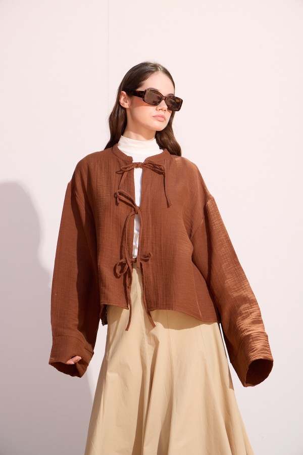 Müslin Kimono Çikolata Kahve