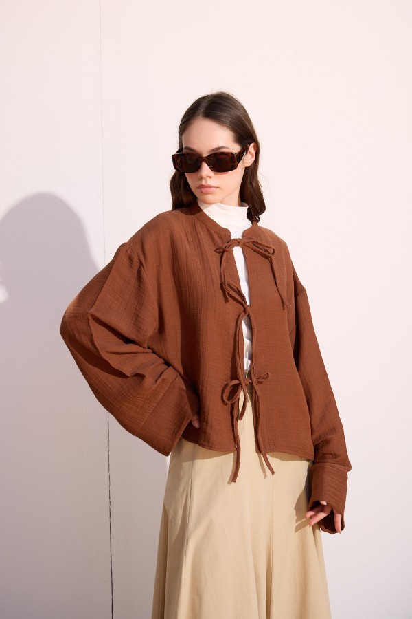 Müslin Kimono Çikolata Kahve