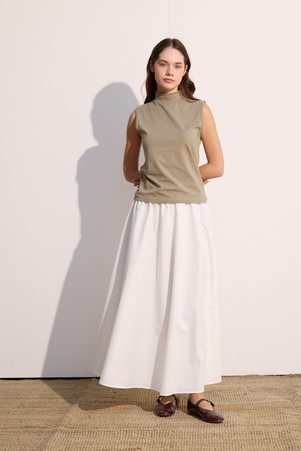 Pamuklu Sıfır Kol Body Olive