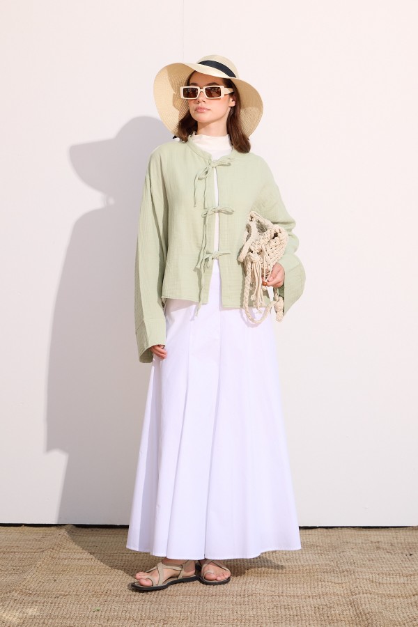 Müslin Kimono Uçuk Yeşil