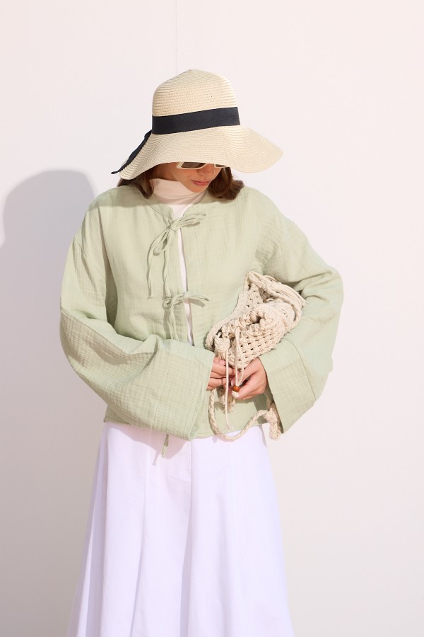 Müslin Kimono Uçuk Yeşil