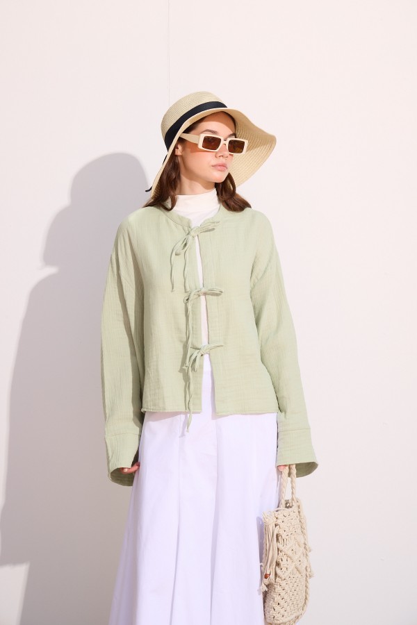 Müslin Kimono Uçuk Yeşil