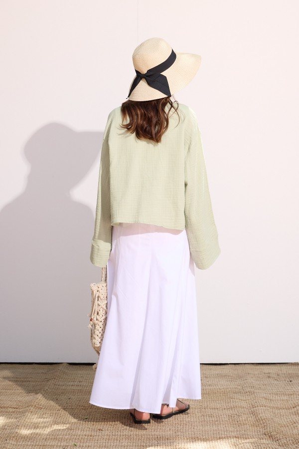 Müslin Kimono Uçuk Yeşil