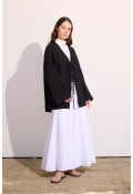 Bağcıklı Uzun Kimono Siyah