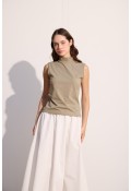 Pamuklu Sıfır Kol Body Olive