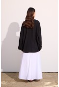 Bağcıklı Uzun Kimono Siyah