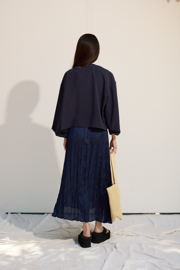 Bağcıklı Kimono Lacivert