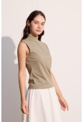 Pamuklu Sıfır Kol Body Olive