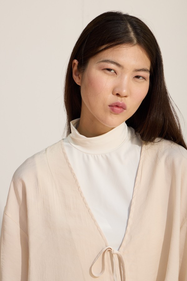 Bağcıklı Kimono BEJ