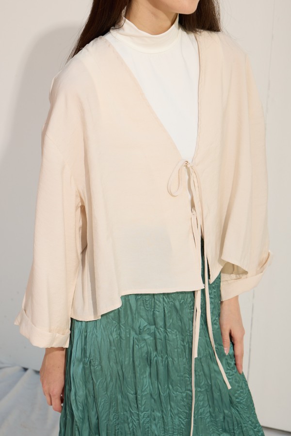 Bağcıklı Kimono BEJ