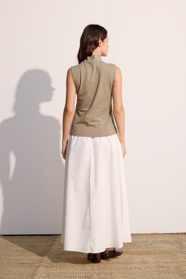 Pamuklu Sıfır Kol Body Olive