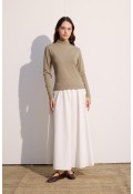 Pamuklu Uzun Kol Body Olive