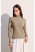Pamuklu Uzun Kol Body Olive