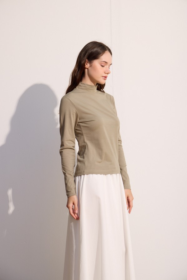 Pamuklu Uzun Kol Body Olive