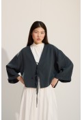Bağcıklı Kimono petrol yeşili
