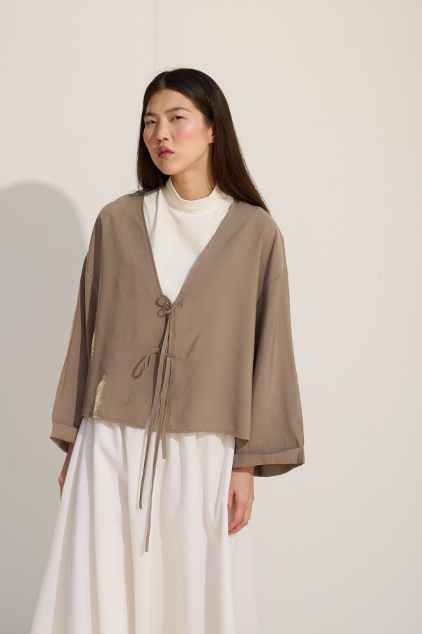 Bağcıklı Kimono Yeşil Çay