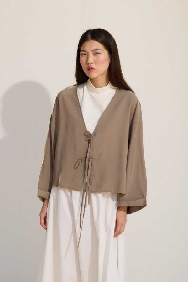 Bağcıklı Kimono Yeşil Çay