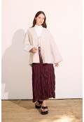 Bağcıklı Kimono Uzun Gri