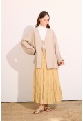 Bağcıklı Kimono Uzun Taş