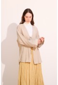 Bağcıklı Kimono Uzun Taş