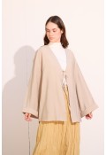 Bağcıklı Kimono Uzun Taş