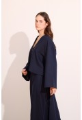 Ola Düğmeli Ceket  Dark Blue