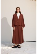 düğmeli kimono çikolata kahve