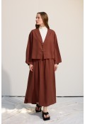 düğmeli kimono çikolata kahve