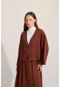 düğmeli kimono çikolata kahve