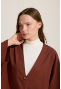 düğmeli kimono çikolata kahve
